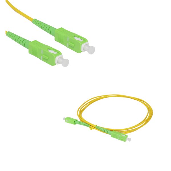 Cable Patch Cord de Fibra Óptica Jaltech 2 Metros SC-APC a SC-APC Monomodo
