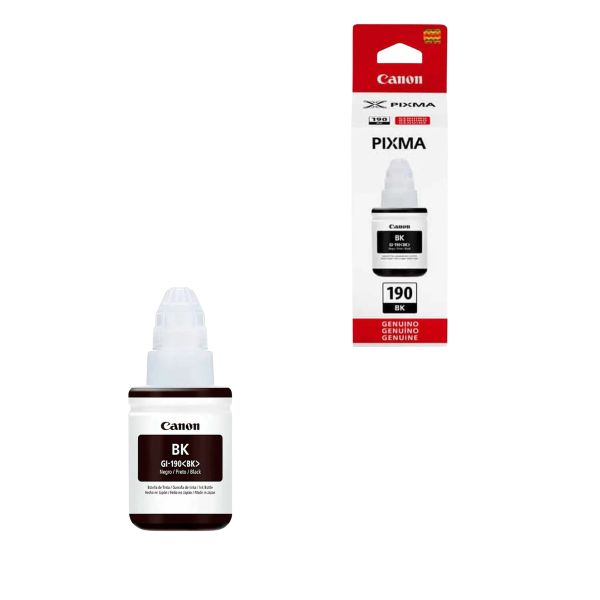 Botella de Tinta Canon Original GI-190 Negra