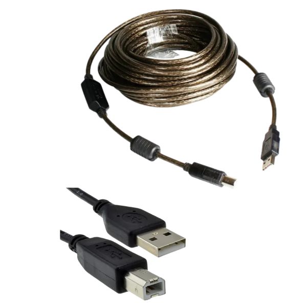 Cable de impresora USB 2.0 activo 25 metros tipo A a tipo B