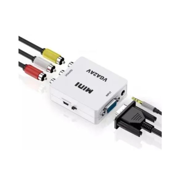 Convertidor de VGA a RCA con Audio – Caja Adaptadora de Video a Pantallas AV