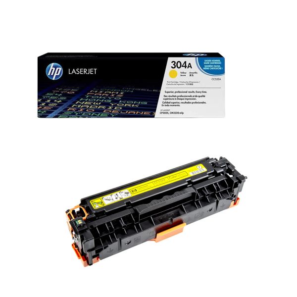Tóner HP 304A (CC532A) Original Amarillo para Impresoras Color LaserJet
