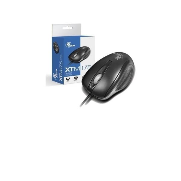 Mouse Óptico con Cable Xtech XTM175 USB de 1000 DPI, Diseño Compacto y Ergonómico