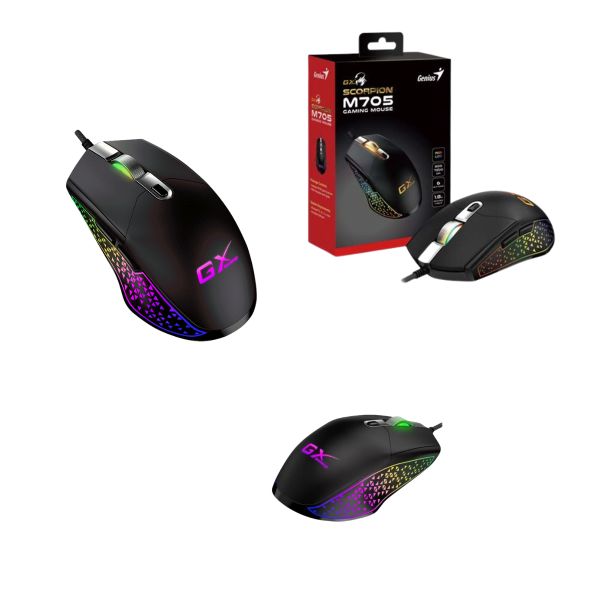 Mouse Gamer con Cable Genius Scorpion M705 USB con Iluminación RGB