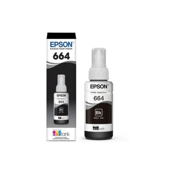 Botella de Tinta Epson Original 664 Negra