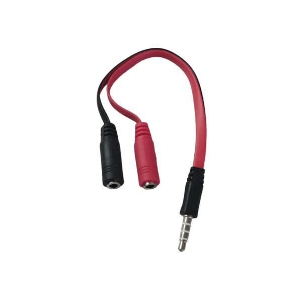 Cable convertidor 2 a 1 para micrófono y audífonos (plug combinado) modelo 028