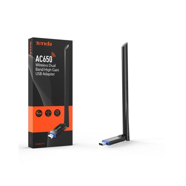 Adaptador de red USB Wi-Fi AC1300 Tenda U10 – Doble banda 2.4/5 GHz