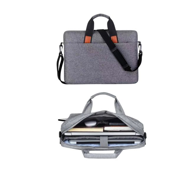 Maletín para Portátil Gris 15,6” – Tela Oxford Impermeable – Sistema Antigolpes