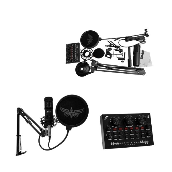 Micrófono Profesional Cardioide con Audio Mixer JYR MCJR-009