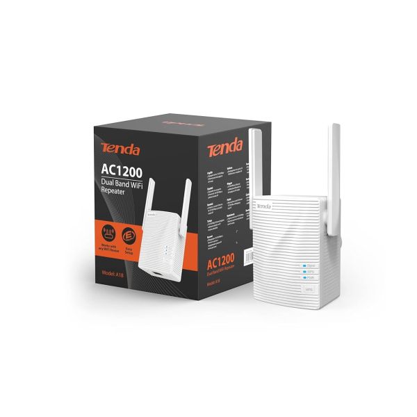 Extensor de Rango Wi-Fi TENDA A18 con 2 Antenas Externas – AC1200