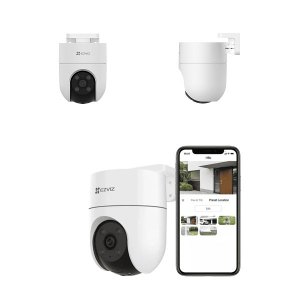 Cámara IP Wi‑Fi Exterior EZVIZ H8C 2K – Pan & Tilt, Visión Nocturna en Color, Audio Bidireccional