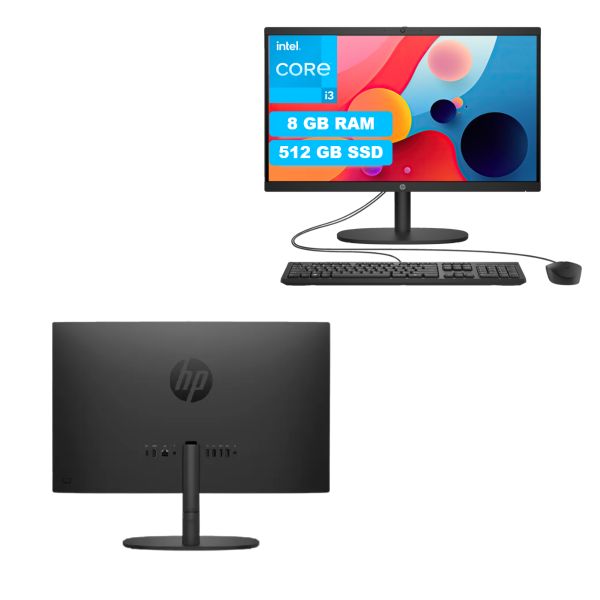 AIO HP 22-DG001LA Intel Core i3 N300, 8GB RAM, SSD 512GB, Pantalla 21.5" FHD,