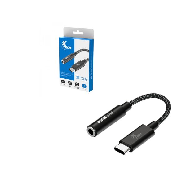 Adaptador Convertidor USB Tipo C a 3.5 mm (Plug) Xtech XTC-509