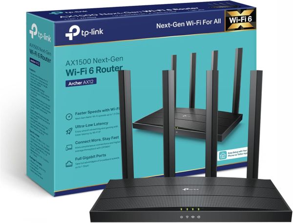 Router TP-LINK Archer AX12 Wi-Fi 6 AX1500 con puertos Full Gigabit