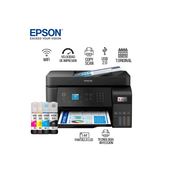 Impresora Multifuncional Epson L5590 con Sistema de Tanque de Tinta Continua, Conexión Wi-Fi y USB
