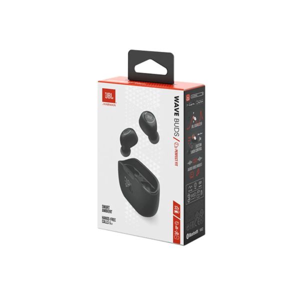 Audífonos Jbl Wave Buds Inalámbricos In Ear 32H Negro