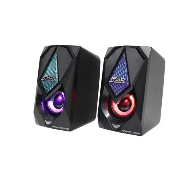 Parlantes USB Gamer JYR J5200 con Luces LED y 6W de Potencia