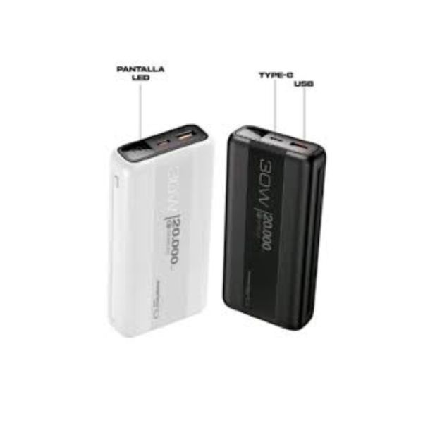 Power Bank Innovatech 20000mAh 30W con Carga Rápida e Inalámbrica