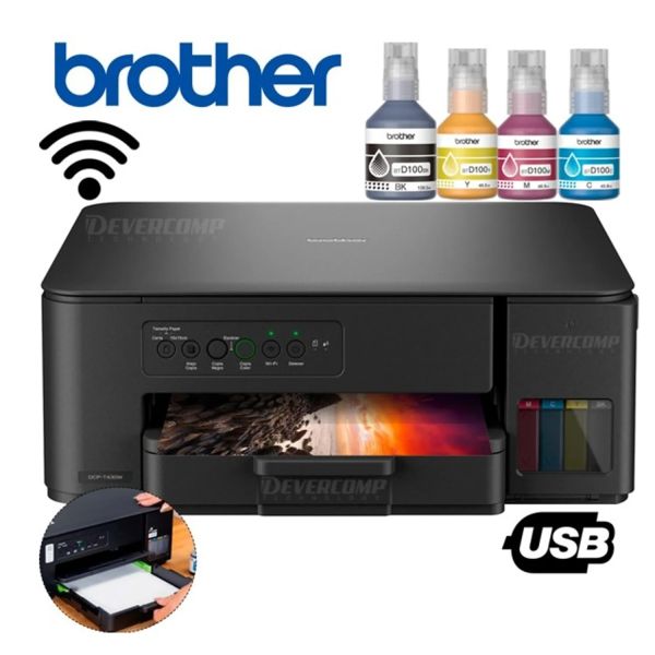 Impresora Multifuncional Brother DCP-T430W – Tanque de Tinta Continua, Wi-Fi y USB