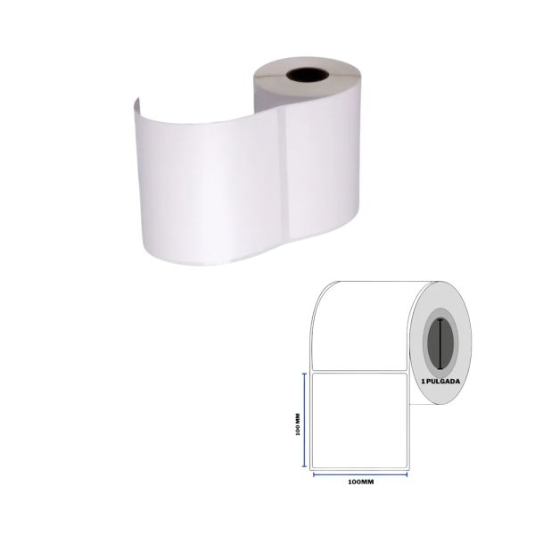 Rollo de Etiquetas Adhesivas de Polipropileno 100x100 mm – 500 Unidades