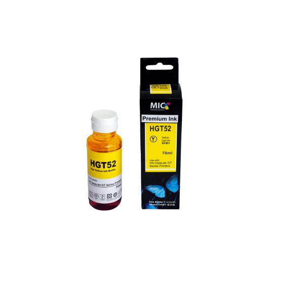 Tinta Genérica de Refill Amarilla GT52 Compatible con Impresoras HP Smart Tank,