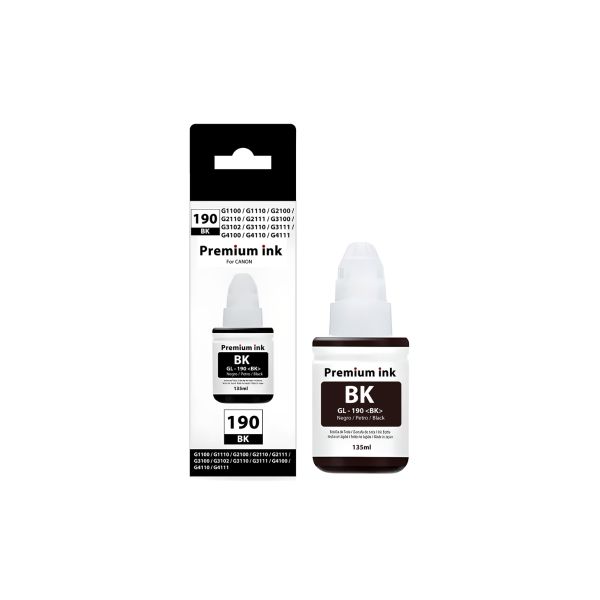 Tinta Genérica de Refill Negra 135 ml, Compatible con Canon 190