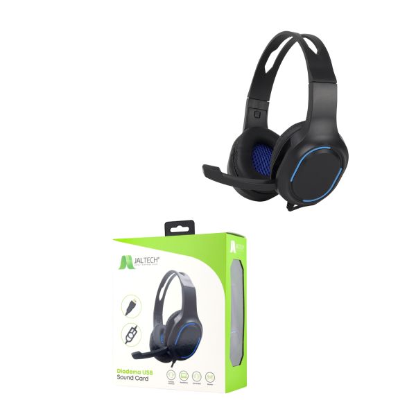Diadema Jaltech USB 11437 Auriculares con Micrófono y Conexión Digital