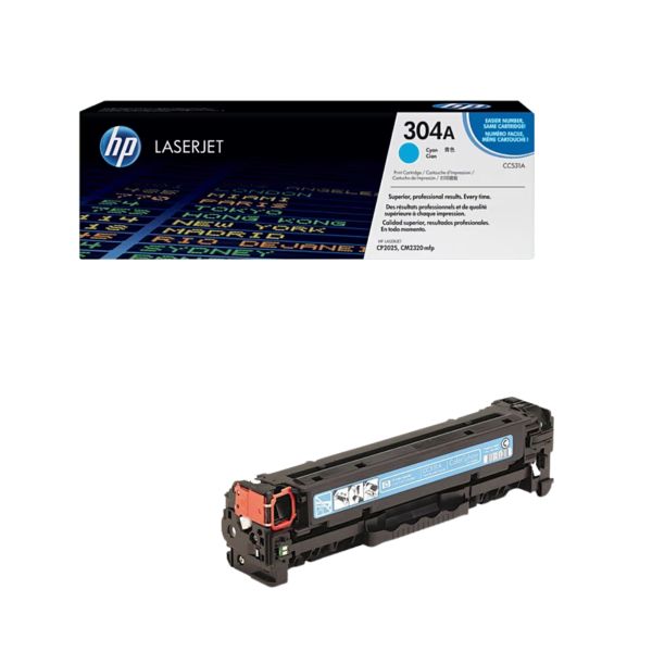 Tóner HP 304A (CC531A) Original Cyan para Impresoras Color LaserJet