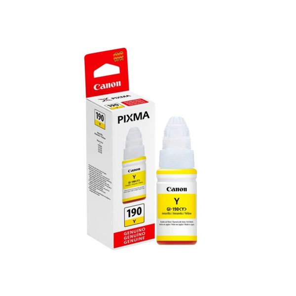Botella de Tinta Canon Original GI-190 Amarilla