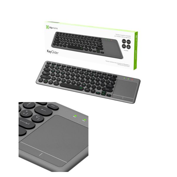 Teclado Inalámbrico Klip Xtreme KCK-550S Dual Bluetooth 5.0 + 2.4GHz con Panel Táctil