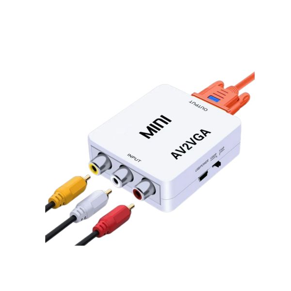 Convertidor de Video RCA a VGA con Caja Adaptadora de Señal AV