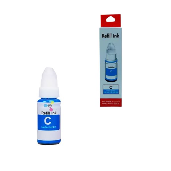 Tinta Genérica de Refill Cyan 70 ml, Compatible con Canon 190