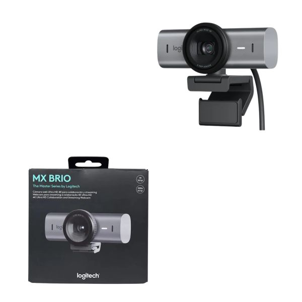 Webcam USB Logitech MX Brio Ultra HD 4K AI, Show Mode, micrófonos duales