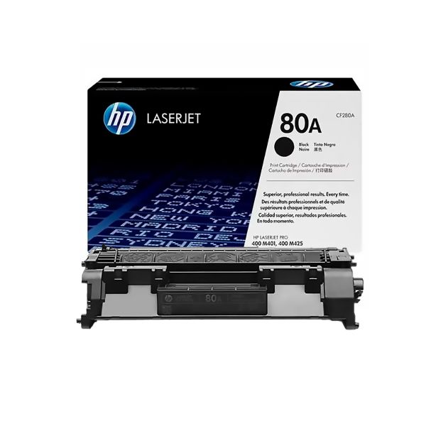 Tóner HP 80A (CF280A) Original Negro para Impresoras LaserJet Pro y LaserJet