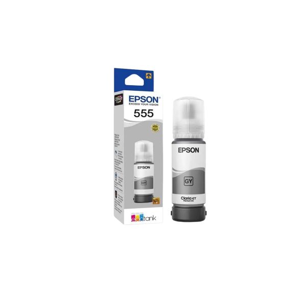Botella de Tinta Epson Original T555 Gris para Impresión Fotográfica