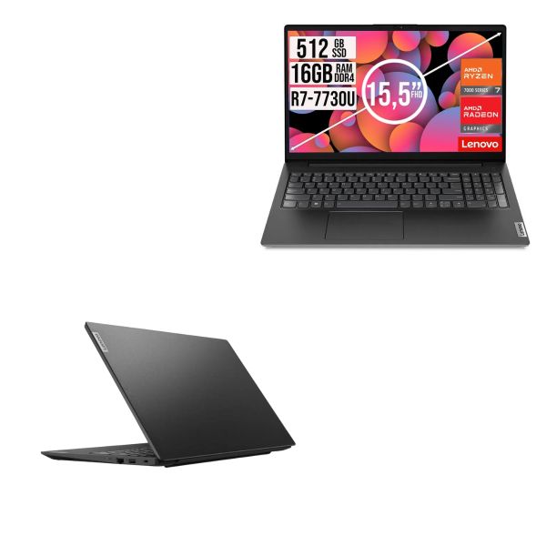 Portátil Lenovo V15 Ryzen 7 7730U, 16GB RAM, SSD 512GB, Pantalla FHD 15,6"