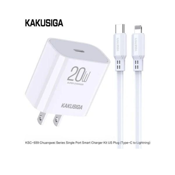 Cargador celular 20 W USB‑C a Lightning KSC‑939 (PD, cable incluido)
