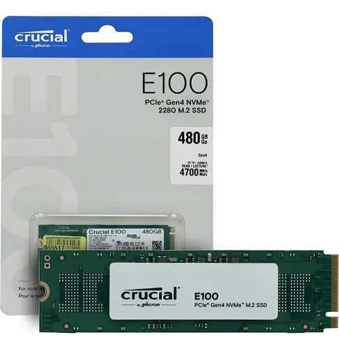 Disco Solido M.2 480 Gb Crucial E100 Nvme 4.0 2280 4700mbs