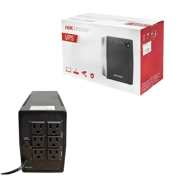 UPS Hikvision 600VA Interactiva con Protección Eléctrica y Batería de Respaldo