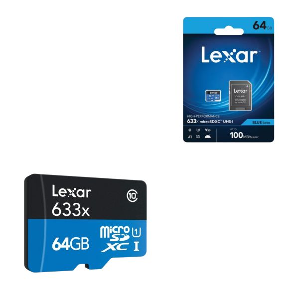 Memoria MicroSD Lexar 64GB – 4K A1, Velocidad 100MB/s