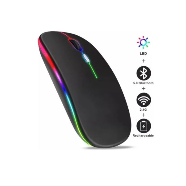 Mouse / Ratón Inalámbrico y Bluetooth Recargable HYD-K3 / MS-30 / MS-48, Diseño Ergonómico con Batería de Larga Duración