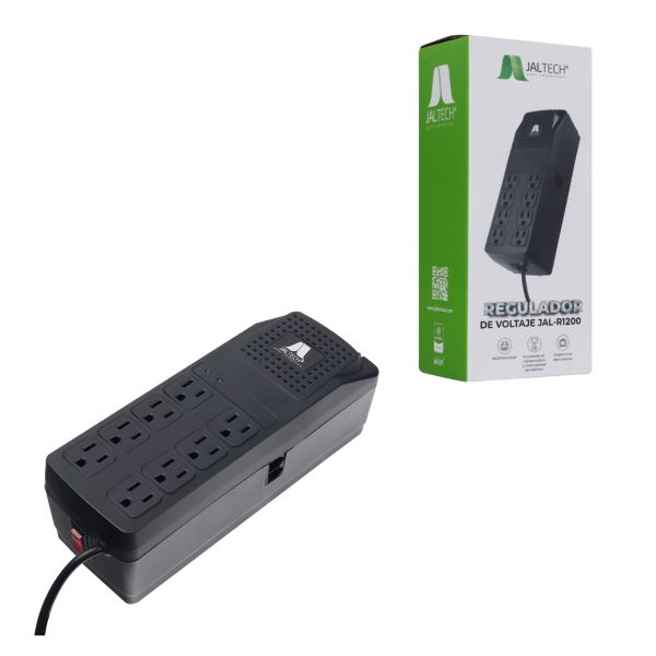 Regulador de Voltaje Automático Unitec 2000VA/1000W con 8 Tomas Protegidas