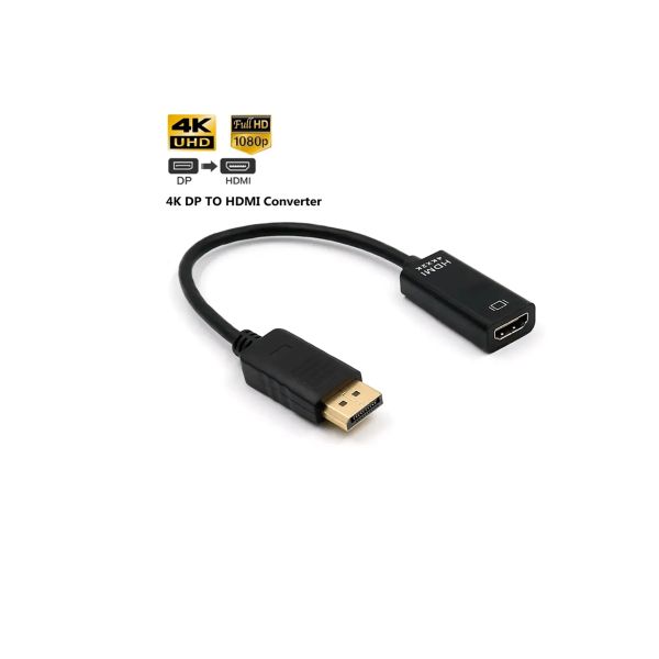Convertidor / Adaptador DisplayPort (DP) a HDMI para Monitores y Proyectores en Alta Definición