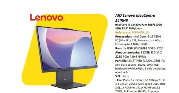 ALL IN ONE AIO LENOVO IDEACENTRE 24IRH9