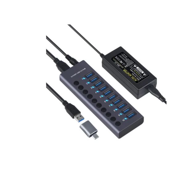Hub USB 3.0 de 10 Puertos – Alta Velocidad y Máxima Conectividad