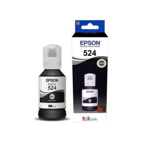 Botella de Tinta Epson Original 524 Negra Pigmentada