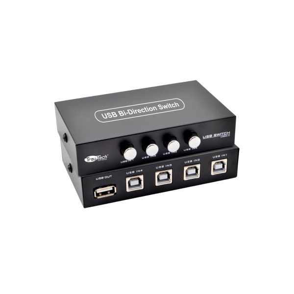 Switch Selector de Impresora para 4 Computadoras con Conexión USB