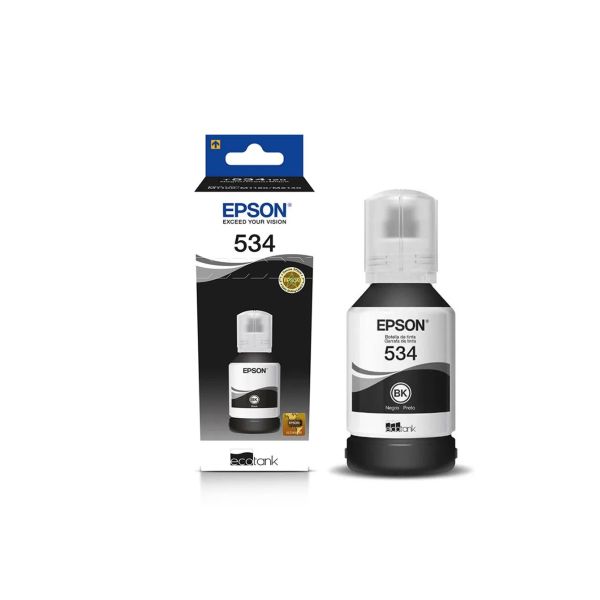 Botella de Tinta Epson Original 534 Negra Pigmentada de Alto Rendimiento 120 ml