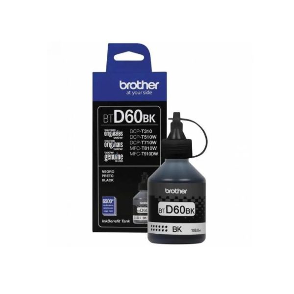 Botella de Tinta Brother Original BT-6001BK Negra de Alto Rendimiento 6,000 Páginas