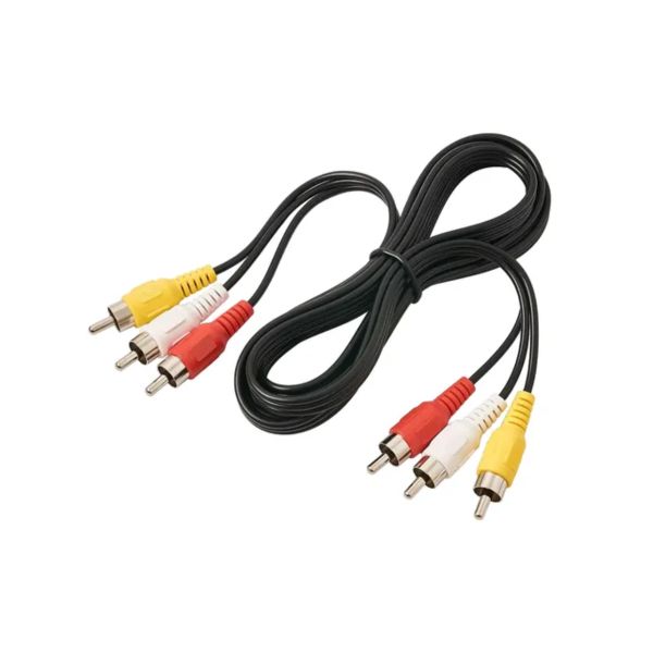Cable RCA 3x3 macho – 1 m (audio estéreo + video compuesto)