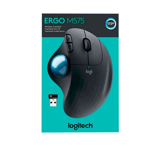Mouse Ergonómico Inalámbrico con Trackball Logitech M575 2000 DPI